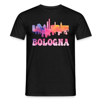 Bologne Italie City Skyline Splash Coloré - T-shirt homme - noir - Devant - AI Model Male 178 light (178cm)