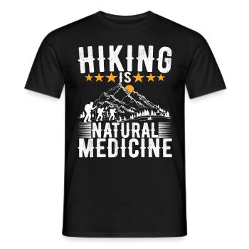 Hiking Mountaineering Mountaineers - Men's T-Shirt - black - Front - AI Model Male 178 light (178cm)