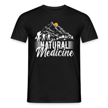 Hiking Mountaineering Mountaineers - Men's T-Shirt - black - Front - AI Model Male 178 light (178cm)