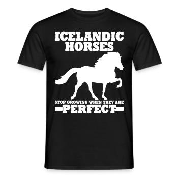 Icelandic horse Tölt Icelandic pony Icelandic horses - Men's T-Shirt - black - Front - AI Model Male 178 light (178cm)