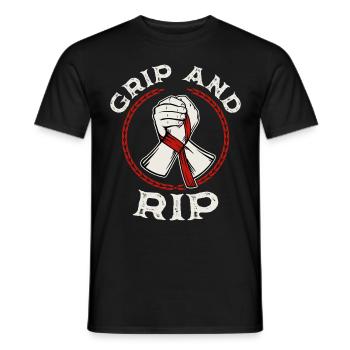 Grip and RIP Arm Wrestling Sport Arm Wrestler - Men's T-Shirt - black - Front - AI Model Male 178 light (178cm)