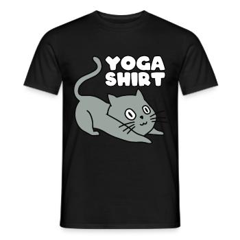 Yoga Cat Sport Fitness - T-shirt homme - noir - Devant - AI Model Male 178 light (178cm)