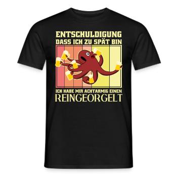 Reinorgeln Tintenfisch Bier Party - Männer T-Shirt - Schwarz - Vorne - AI Model Male 178 light (178cm)