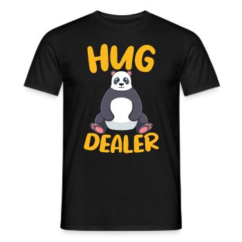 Panda Hug Dealer / Embrace Friendship Design - Men's T-Shirt - black - Front - AI Model Male 178 light (178cm)