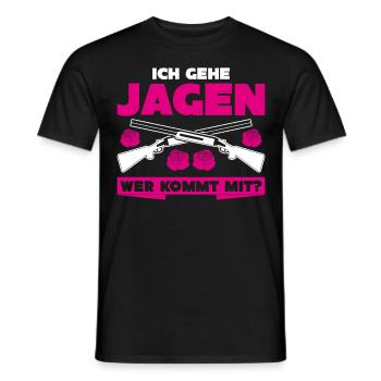 Jägerin Ich gehe Jagen Keiler Jäger - Männer T-Shirt - Schwarz - Vorne - AI Model Male 178 light (178cm)