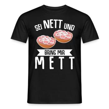 Mettigel Mettbrötchen Bring mir Mett - Männer T-Shirt - Schwarz - Vorne - AI Model Male 178 light (178cm)