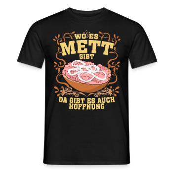 Mettbrötchen Mettfleisch Mett Mettigel - Männer T-Shirt - Schwarz - Vorne - AI Model Male 178 light (178cm)