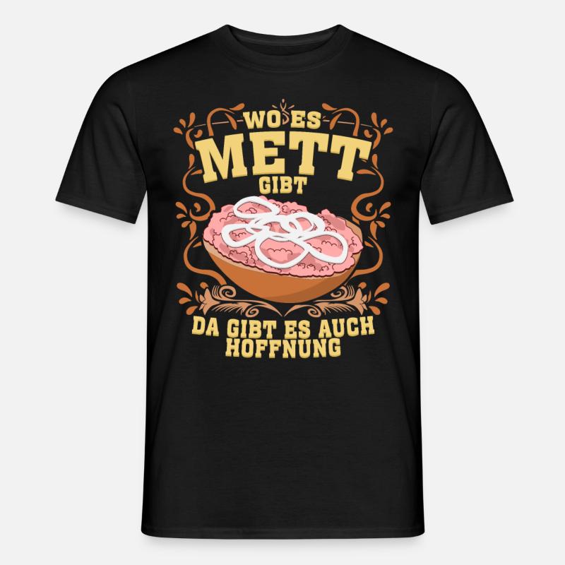 Mettbrötchen Mettfleisch Mett Mettigel - Männer T-Shirt - Schwarz