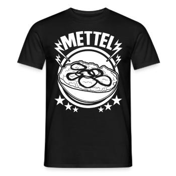 Metal Mettel Mett Mettbrötchen - Männer T-Shirt - Schwarz - Vorne - AI Model Male 178 light (178cm)