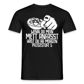 Mettbrötchen Hack Mettfleisch Mett - Männer T-Shirt - Schwarz - Vorne - AI Model Male 178 light (178cm)