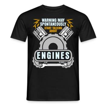 Displacement Tuner Engine Fine Tuning - Men's T-Shirt - black - Front - AI Model Male 178 light (178cm)