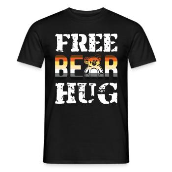 Free bear Hugs / LGBTQ, CSD, Gay Pride - Men's T-Shirt - black - Front - AI Model Male 178 light (178cm)