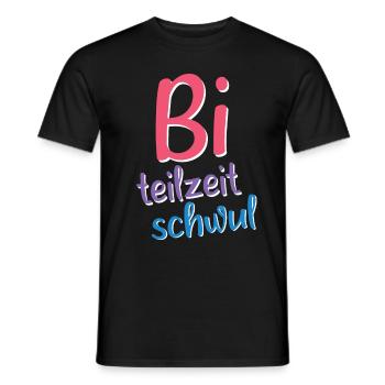 Bi Teilzeit Schwul - Lustiges LGBT CSD Design - Männer T-Shirt - Schwarz - Vorne - AI Model Male 178 light (178cm)