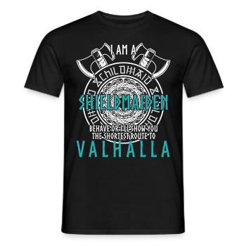 Schildmaid Viking Shield Valhalla - Männer T-Shirt - Schwarz - Vorne - AI Model Male 178 light (178cm)