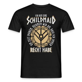 Schildmaid Wikinger Nordic Berserker - Männer T-Shirt - Schwarz - Vorne - AI Model Male 178 light (178cm)