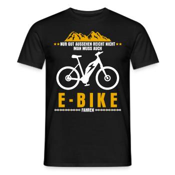 EBike E-TB elektrisches Fahrrad E-Bike - Männer T-Shirt - Schwarz - Vorne - AI Model Male 178 light (178cm)