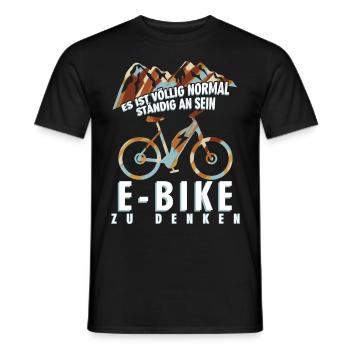 EBike elektrisches Fahrrad Strom E-Bike - Männer T-Shirt - Schwarz - Vorne - AI Model Male 178 light (178cm)