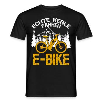 EBike elektrisches Fahrrad E-TB E-Bike - Männer T-Shirt - Schwarz - Vorne - AI Model Male 178 light (178cm)