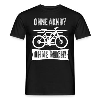 EBike elektrisches Fahrrad Akku E-Bike - Männer T-Shirt - Schwarz - Vorne - AI Model Male 178 light (178cm)