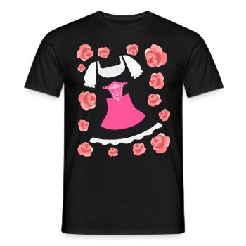 Dirndl avec fleurs Roses Costume Robe - T-shirt homme - noir - Devant - AI Model Male 178 light (178cm)