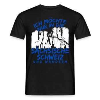 Sächsische Schweiz Wandern - Männer T-Shirt - Schwarz - Vorne - AI Model Male 178 light (178cm)
