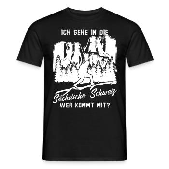 Sächsische Schweiz Wandern Wanderer - Männer T-Shirt - Schwarz - Vorne - AI Model Male 178 light (178cm)