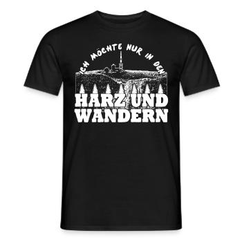 Harz Harzer Wandern Urlaub Brocken - Männer T-Shirt - Schwarz - Vorne - AI Model Male 178 light (178cm)
