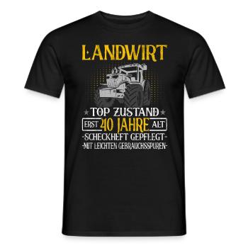 Landwirt 40 Jahre - Landwirtschaft - Bauernhof - Männer T-Shirt - Schwarz - Vorne - AI Model Male 178 light (178cm)