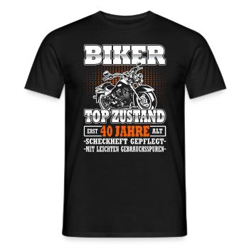 Motorradfahrer & Biker 40. Geburtstag - Männer T-Shirt - Schwarz - Vorne - AI Model Male 178 light (178cm)