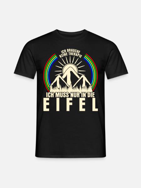 Eifel Wandern Berge Mittelgebirge Eifler - Männer T-Shirt - Schwarz