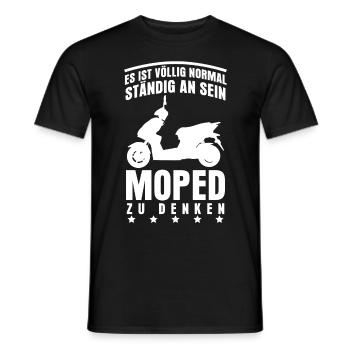 Mofa Mopedfahrer Motoroller Moped Mopet - Männer T-Shirt - Schwarz - Vorne - AI Model Male 178 light (178cm)