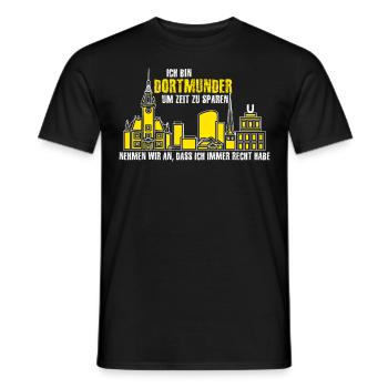 Dortmunder hat Recht Stadt Dortmund - Männer T-Shirt - Schwarz - Vorne - AI Model Male 178 light (178cm)