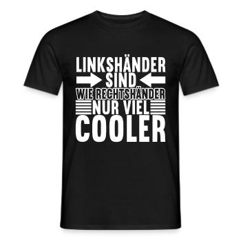 Linkshänder - Männer T-Shirt - Schwarz - Vorne - AI Model Male 178 light (178cm)