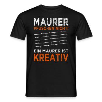 Maurer - Handwerker - Baustelle - Heimwerker - Männer T-Shirt - Schwarz - Vorne - AI Model Male 178 light (178cm)