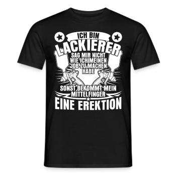 Autolackierer Mittelfinger Airbrush - Männer T-Shirt - Schwarz - Vorne - AI Model Male 178 light (178cm)
