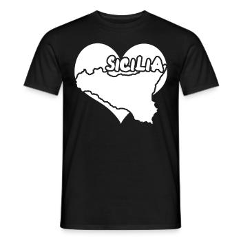 Sicily Italy Heart Sicilia - Men's T-Shirt - black - Front - AI Model Male 178 light (178cm)