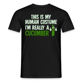 Gurke Gurkenkostüm Gurken - Männer T-Shirt - Schwarz - Vorne - AI Model Male 178 light (178cm)