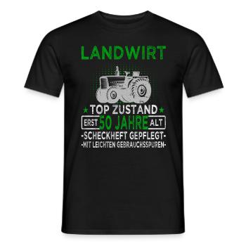 Landwirt 50 Jahre - Landwirtschaft - Bauernhof - Männer T-Shirt - Schwarz - Vorne - AI Model Male 178 light (178cm)