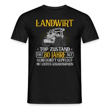 Landwirt 80 Jahre - Landwirtschaft - Bauernhof - Männer T-Shirt - Schwarz - Vorne - AI Model Male 178 light (178cm)