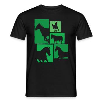 Horses, riders, equestrian design - Men's T-Shirt - black - Front - AI Model Male 178 light (178cm)