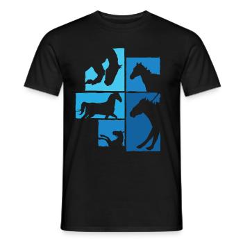 Horses, riders, equestrian design - Men's T-Shirt - black - Front - AI Model Male 178 light (178cm)