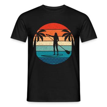 Stand Up Paddleboarding Vintage Wassersport Paddel - Männer T-Shirt - Schwarz - Vorne - AI Model Male 178 light (178cm)