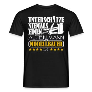 Modellbau Alter Mann Modellbauer - Männer T-Shirt - Schwarz - Vorne - AI Model Male 178 light (178cm)
