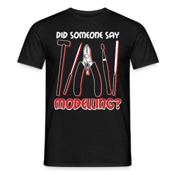 Modellbau Tabletop Witz Modellbauer - Men's T-Shirt - black - Front - AI Model Male 178 light (178cm)
