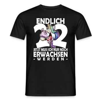 Endlich 22 Jahre - 22. Geburtstag - Männer T-Shirt - Schwarz - Vorne - AI Model Male 178 light (178cm)