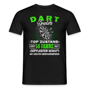 Dartspieler 60 Jahre - Dartkönig - Dart - Männer T-Shirt - Schwarz - Vorne - AI Model Male 178 light (178cm)