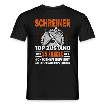 Schreiner erst 35 Jahre - Tischler - Drechsler - Männer T-Shirt - Schwarz - Vorne - AI Model Male 178 light (178cm)