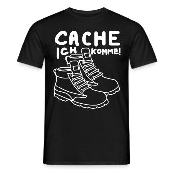 Geocacher Witz Cache Spruch Geocache - Männer T-Shirt - Schwarz - Vorne - AI Model Male 178 light (178cm)
