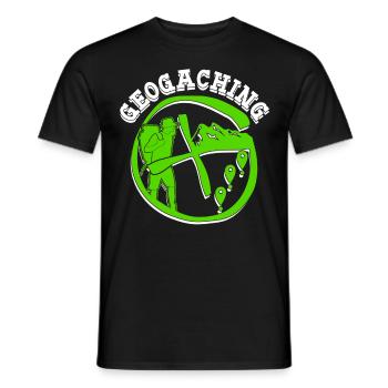 Geocacher Scavenger Hunt Cache Geocache - Men's T-Shirt - black - Front - AI Model Male 178 light (178cm)