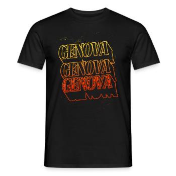Gênes Gênes Italie City Skyline Home Font - T-shirt homme - noir - Devant - AI Model Male 178 light (178cm)